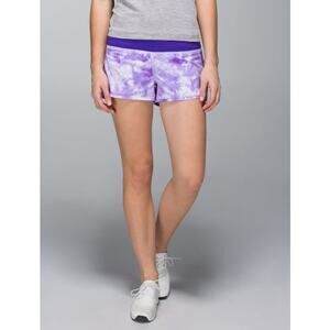 Lululemon Speed Short Womens Size 2 Bruised Berry Spray Dye Purple Tie Dye Run